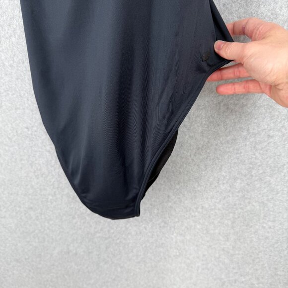 Roxy Womens Lace Back One Piece Swimsuit Size XL Black Beach High Leg Adjustable - Picture 4 of 12